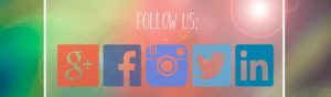 Social media icons with the words Follow Us above them