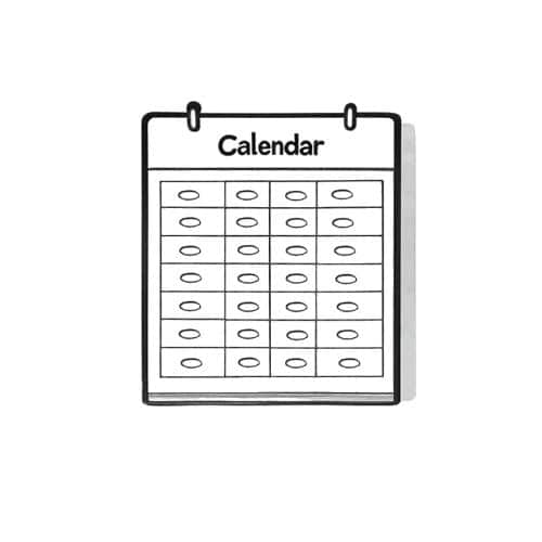 Calendar schedule organizer with monthly dates, business planning tool, and event management for productivity enhancement.