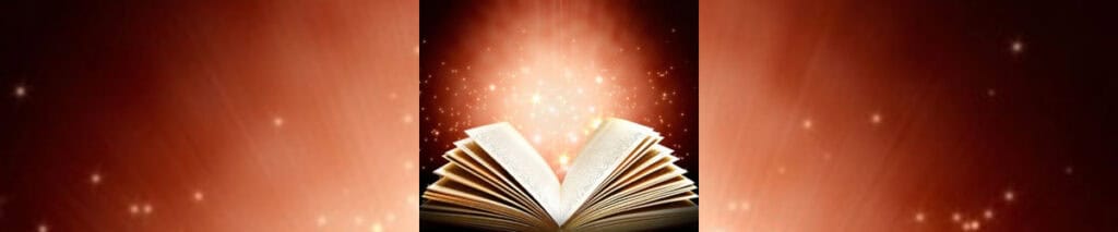 Open book with glowing sparkles, symbolizing impactful media and storytelling.